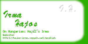 irma hajos business card